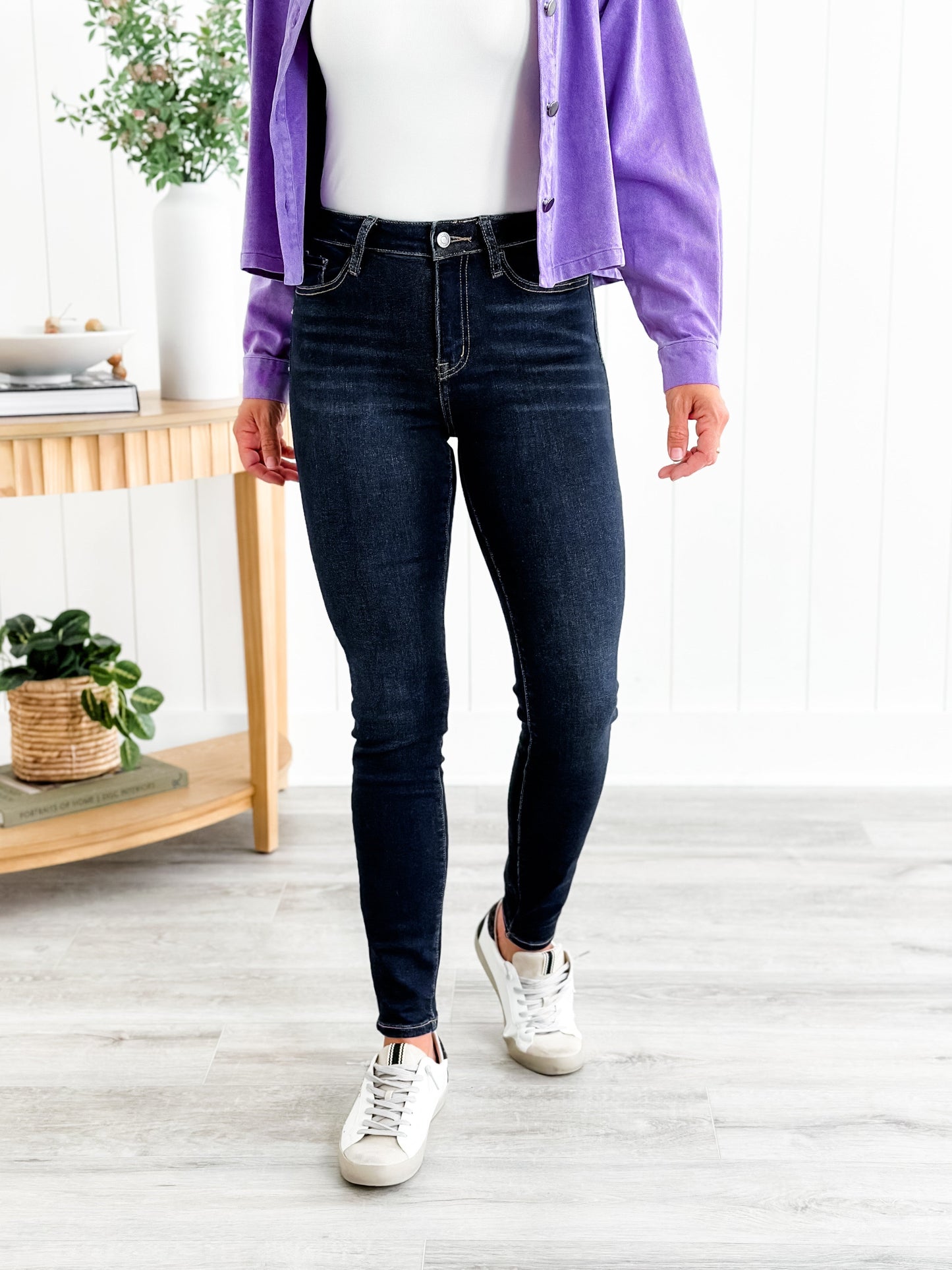 Lovervet High Rise Dark Wash Non Distressed Skinny Jeans