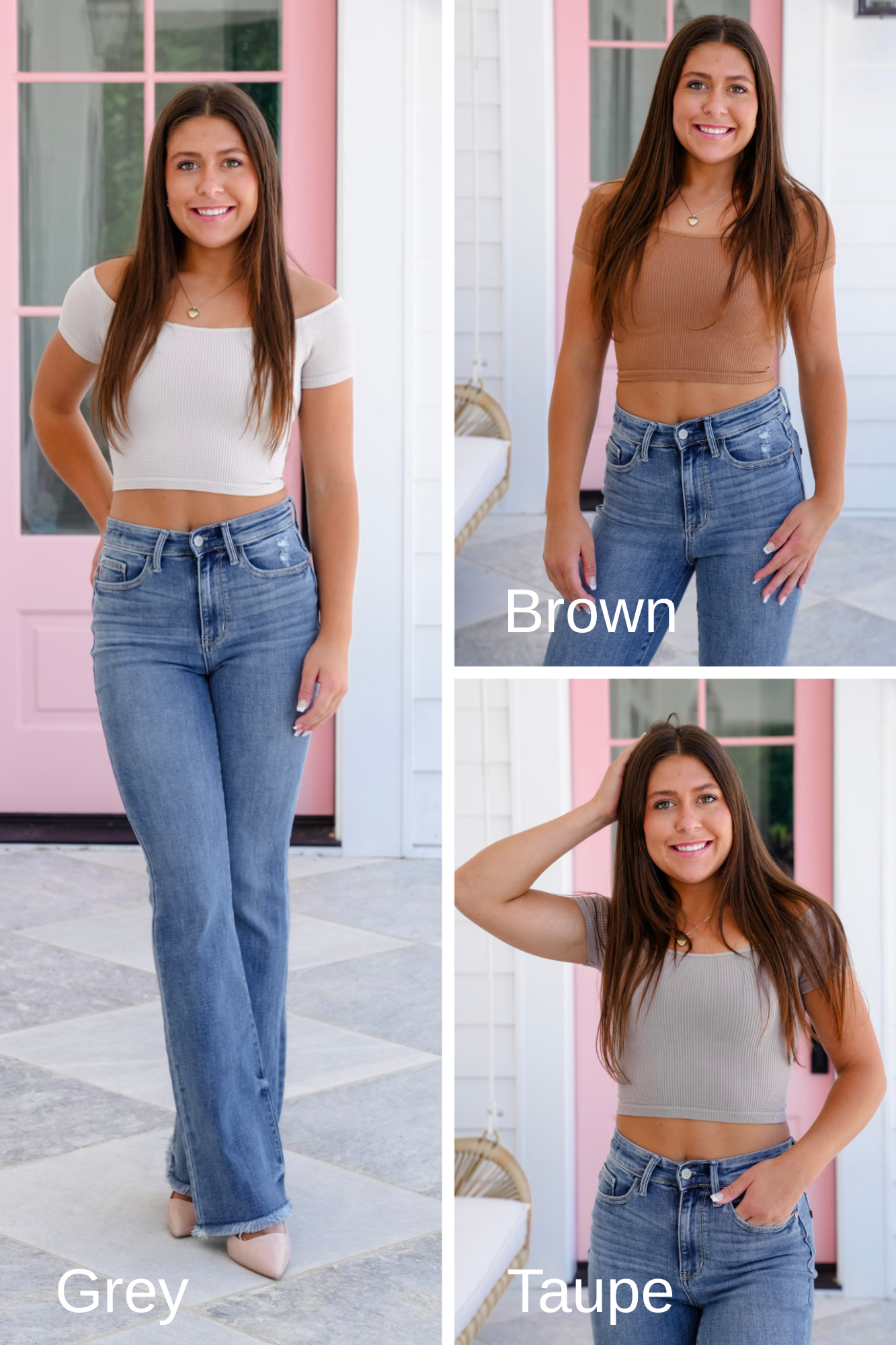Ribbed Knit Off Shoulder Cropped Top (Multiple Colors)