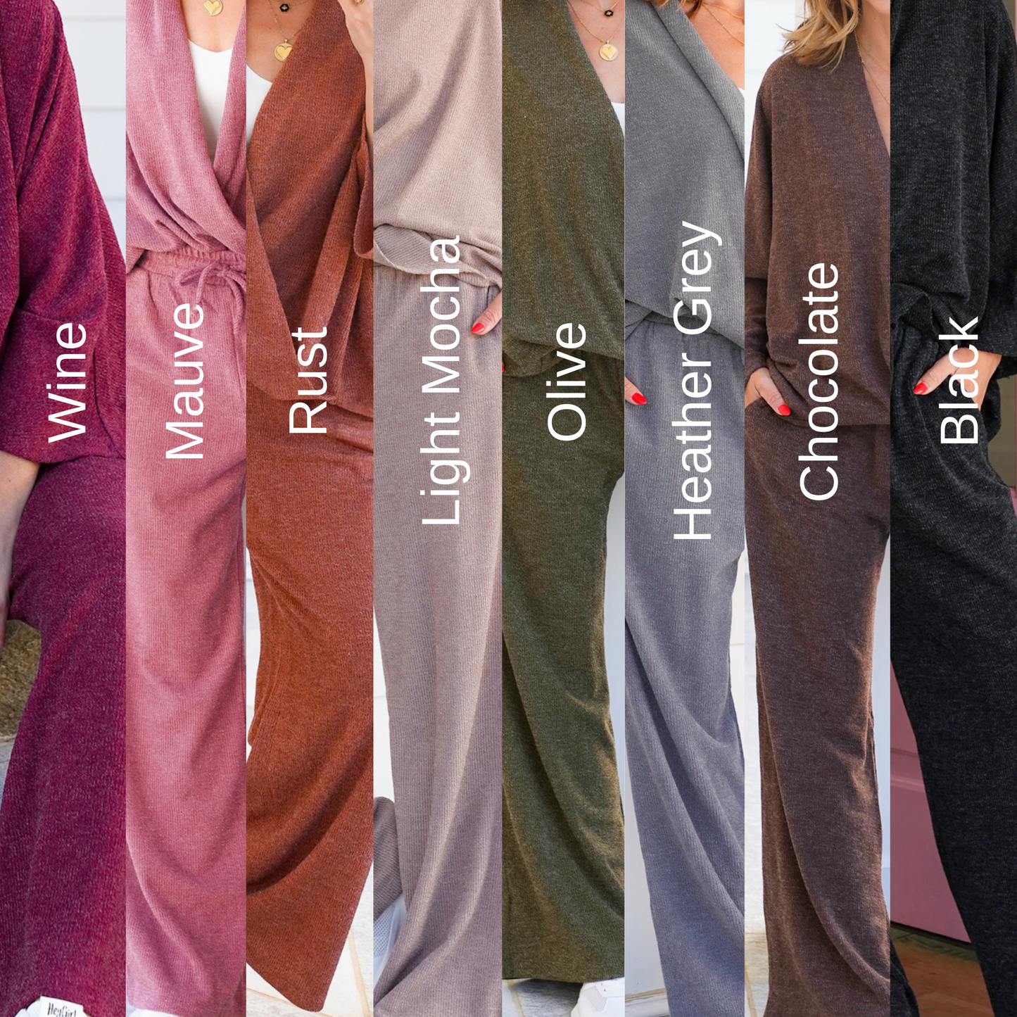 Door Buster! Plus/Reg Long Sleeve Wrap Front Top and Pant Set