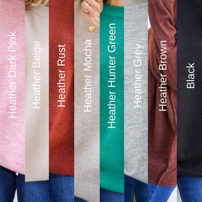 Door Buster! Zenana Oversized Round Neck Raw Seam Melange Sweater
