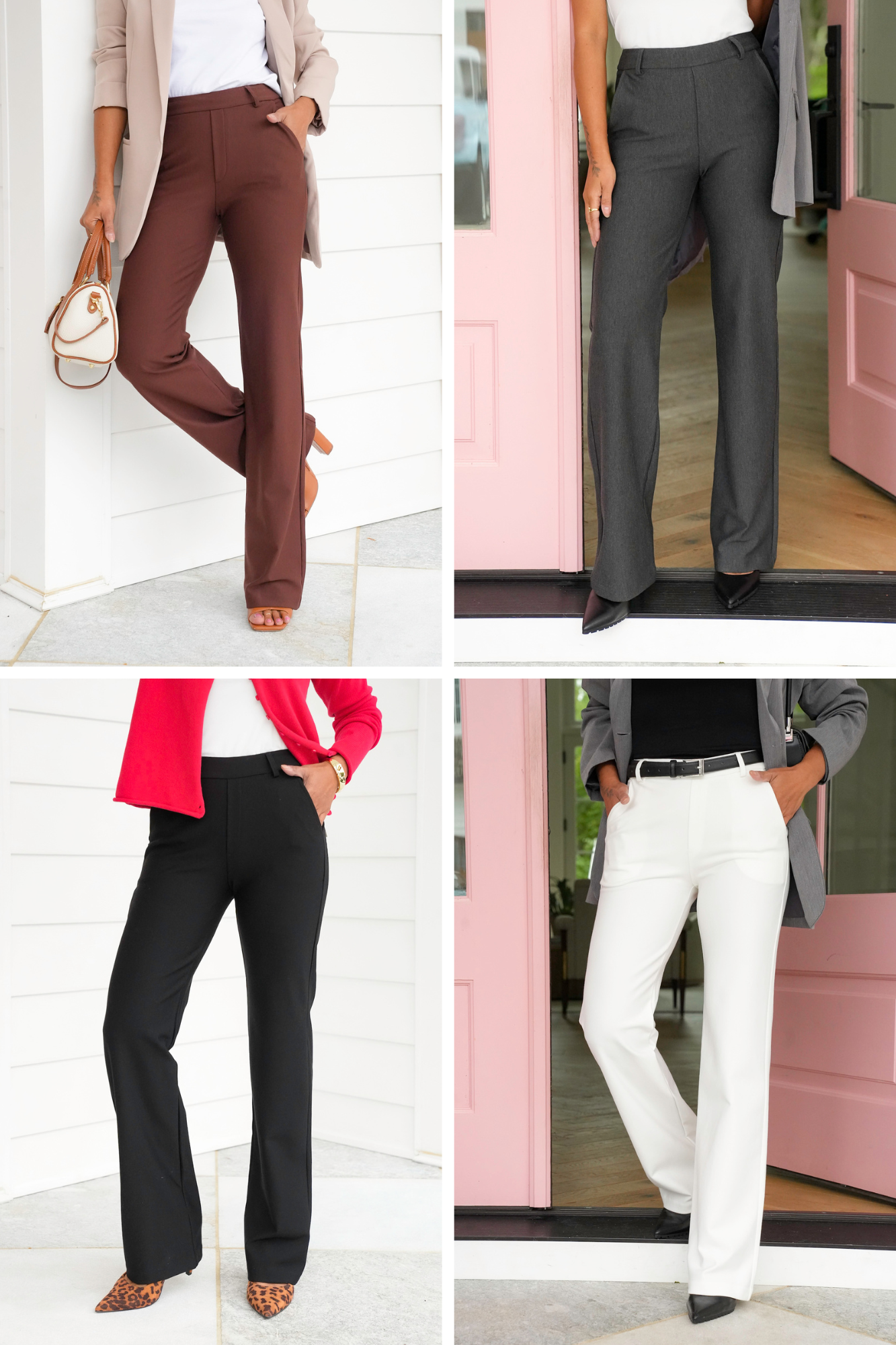 Plus/Reg Elastic Waist Straight Leg Pull-On Pants