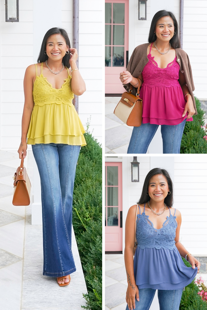 Crochet Lace Sleeveless Cami Top
