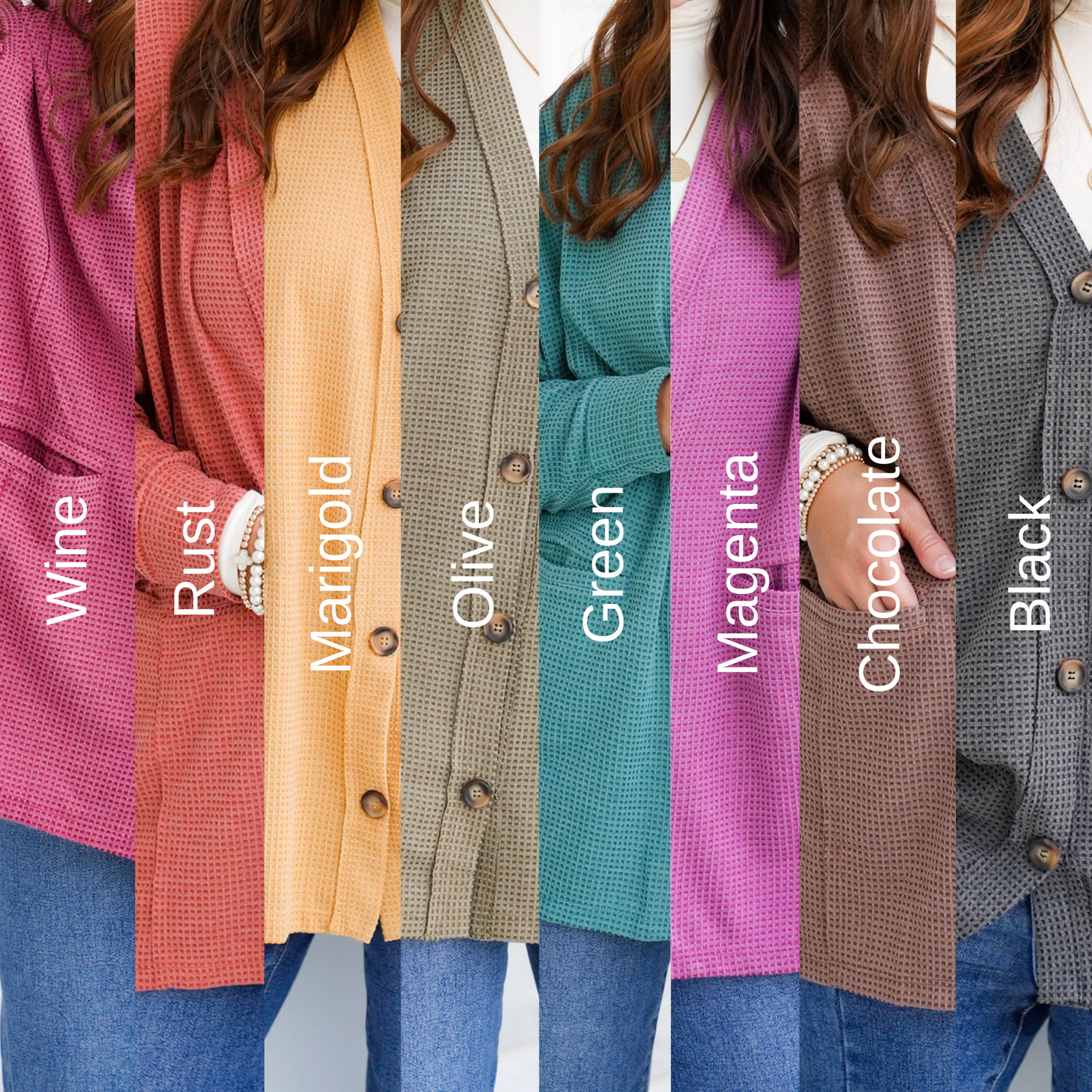Door Buster! Plus/Reg Long Sleeve Thermal Knit Button Down Cardigan