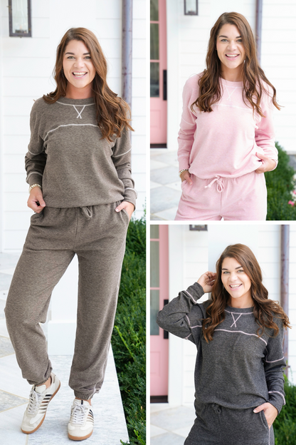 Heathered Long Sleeve Pullover Top