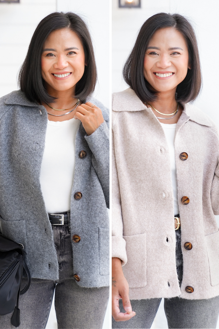 Long Sleeve Button Down Sweater Jacket