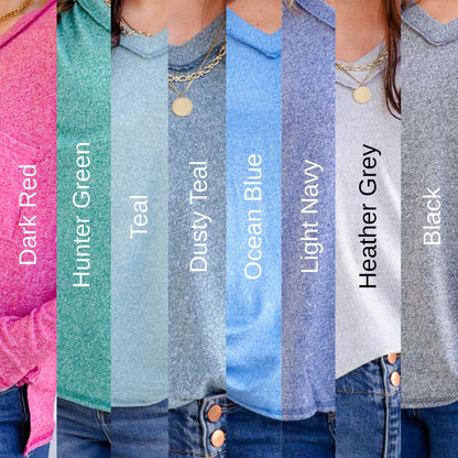 Poppy Day Door Buster! Zenana Soft Melange Hacci Exposed Seam Coin Pocket Tee