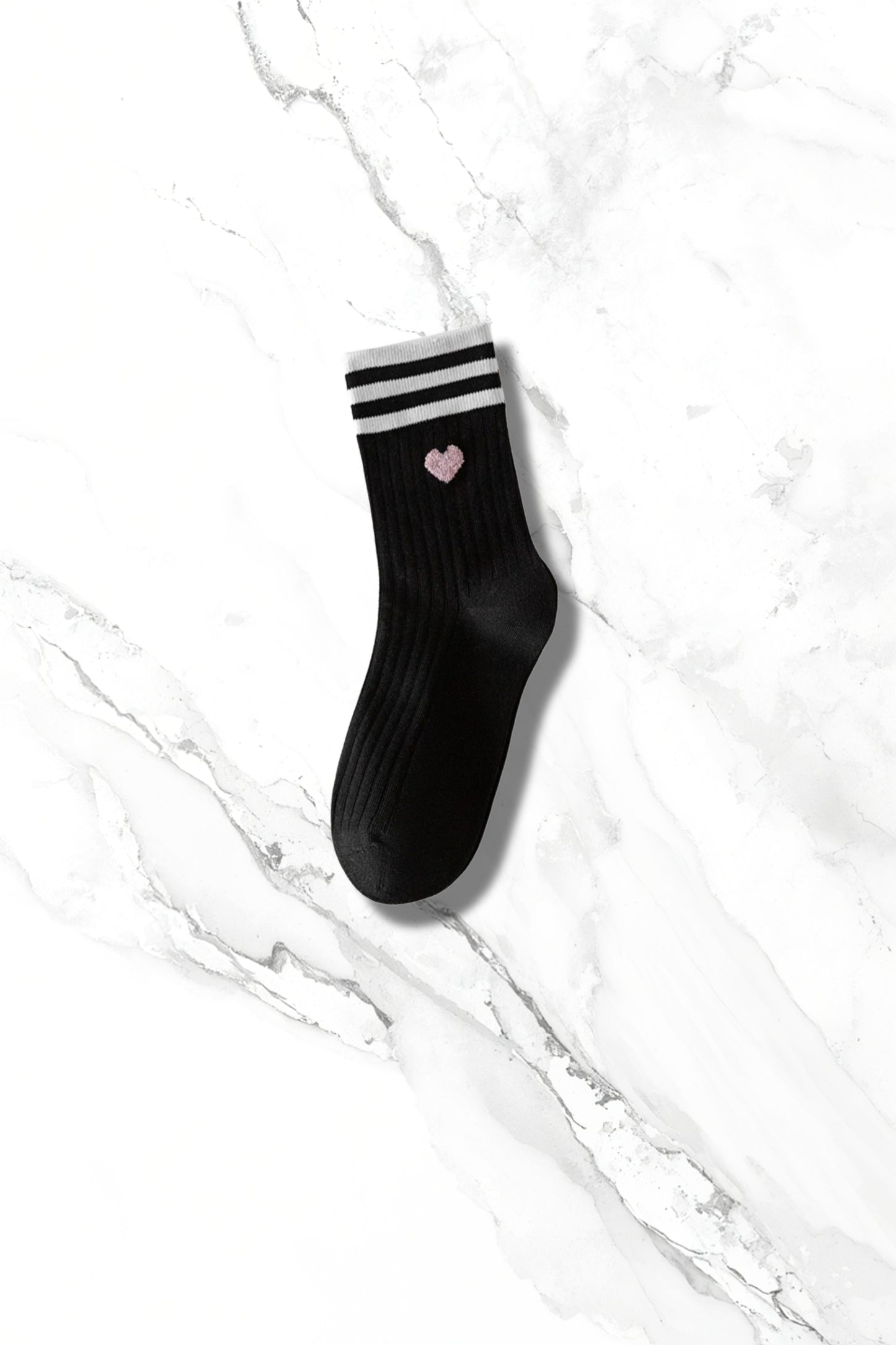 Double Stripe Print Crew Socks