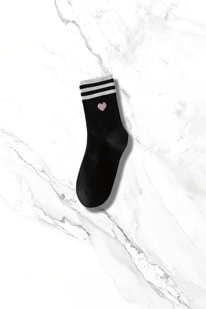 Double Stripe Print Crew Socks