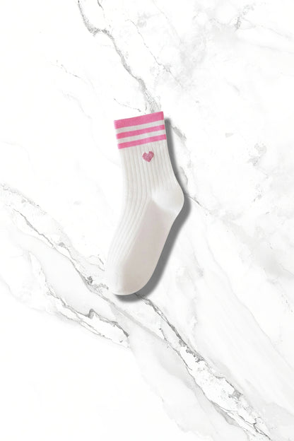 Double Stripe Print Crew Socks