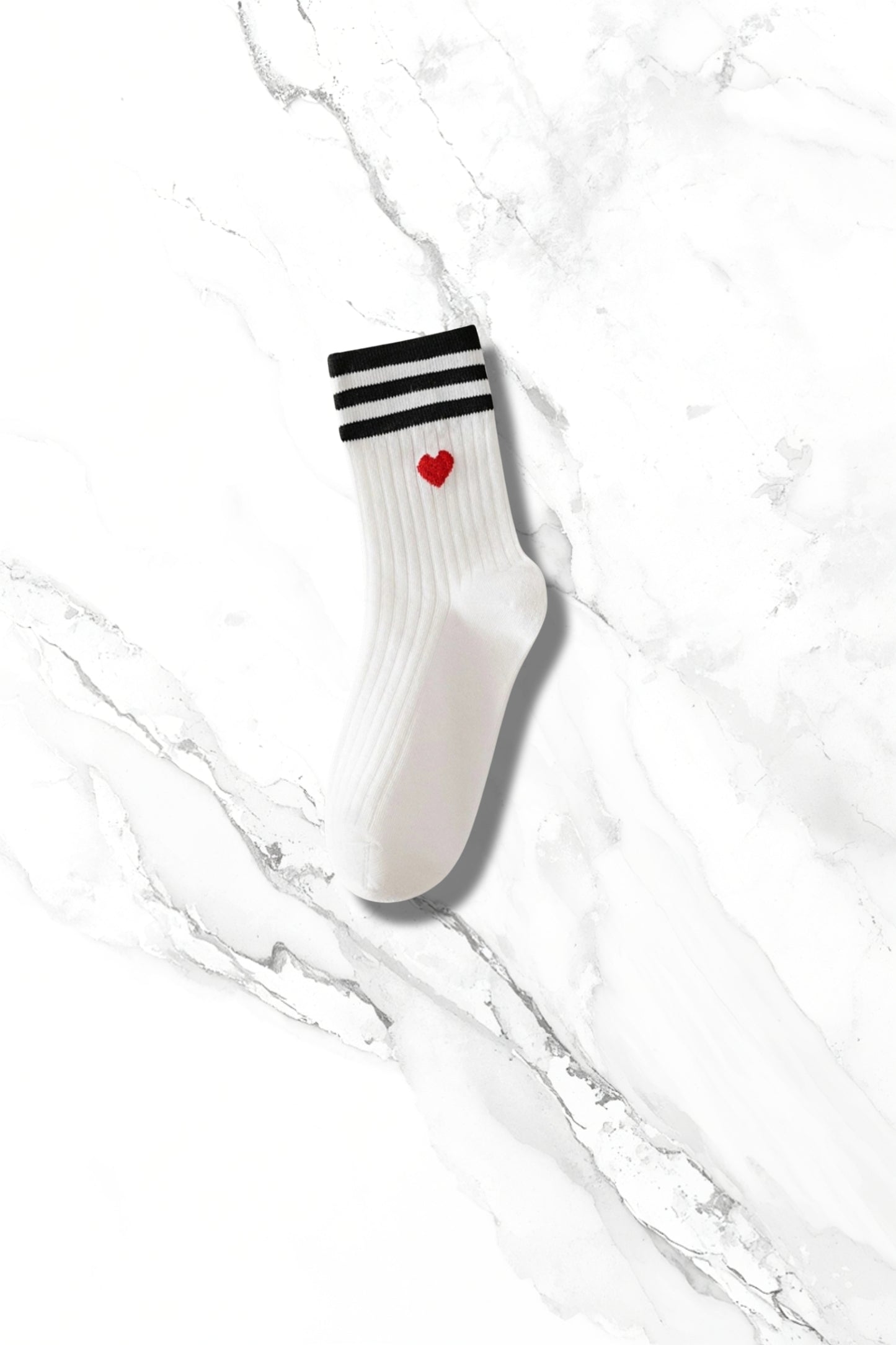 Double Stripe Print Crew Socks