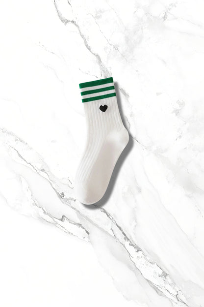 Double Stripe Print Crew Socks