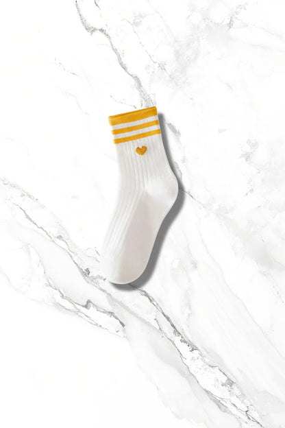 Double Stripe Print Crew Socks