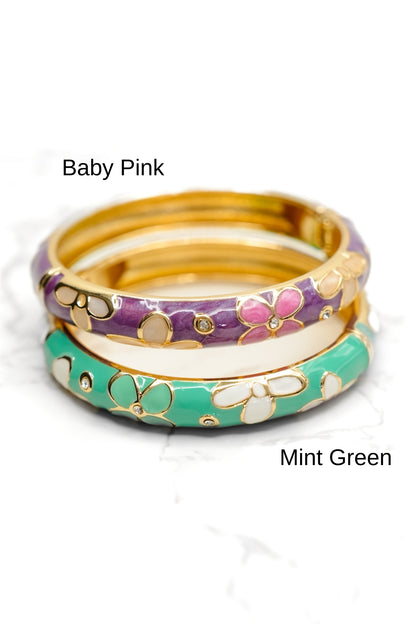 Enamel Flower Bangle