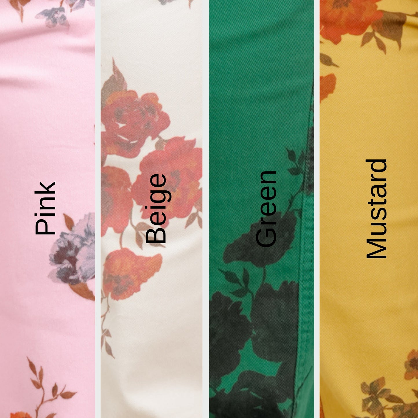 Floral Print Twill High Rise Barrel Pants