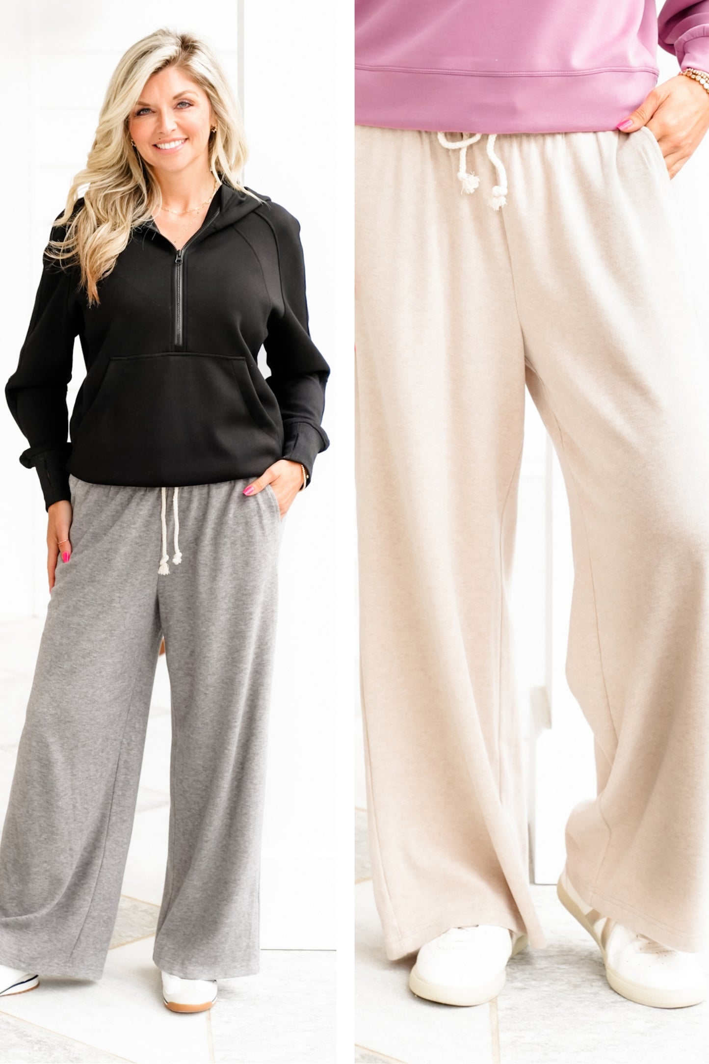 Elastic Waist Knit Pants with Drawstring