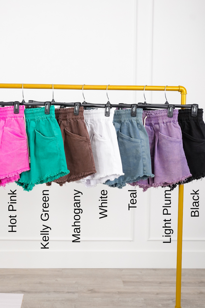 Door Buster! Zenana Washed Frayed Hem Short Pants