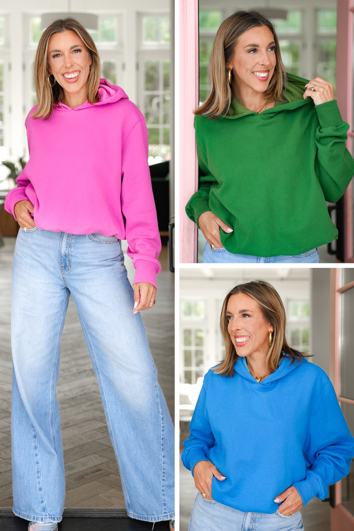 Solid Long Sleeve Bubble Hem Pullover Sweatshirt