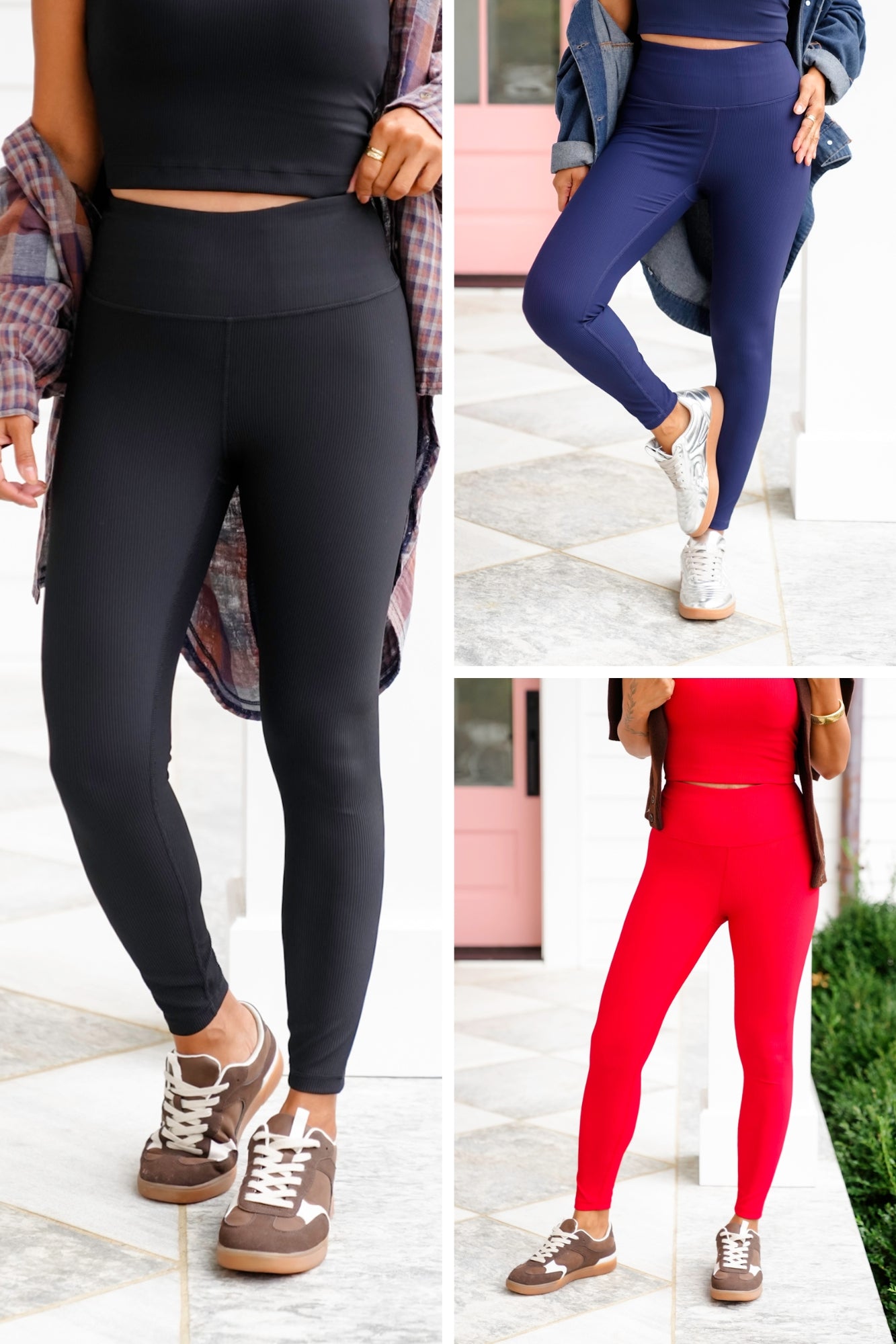 Ribbed Yoga Pants with Key Pocket