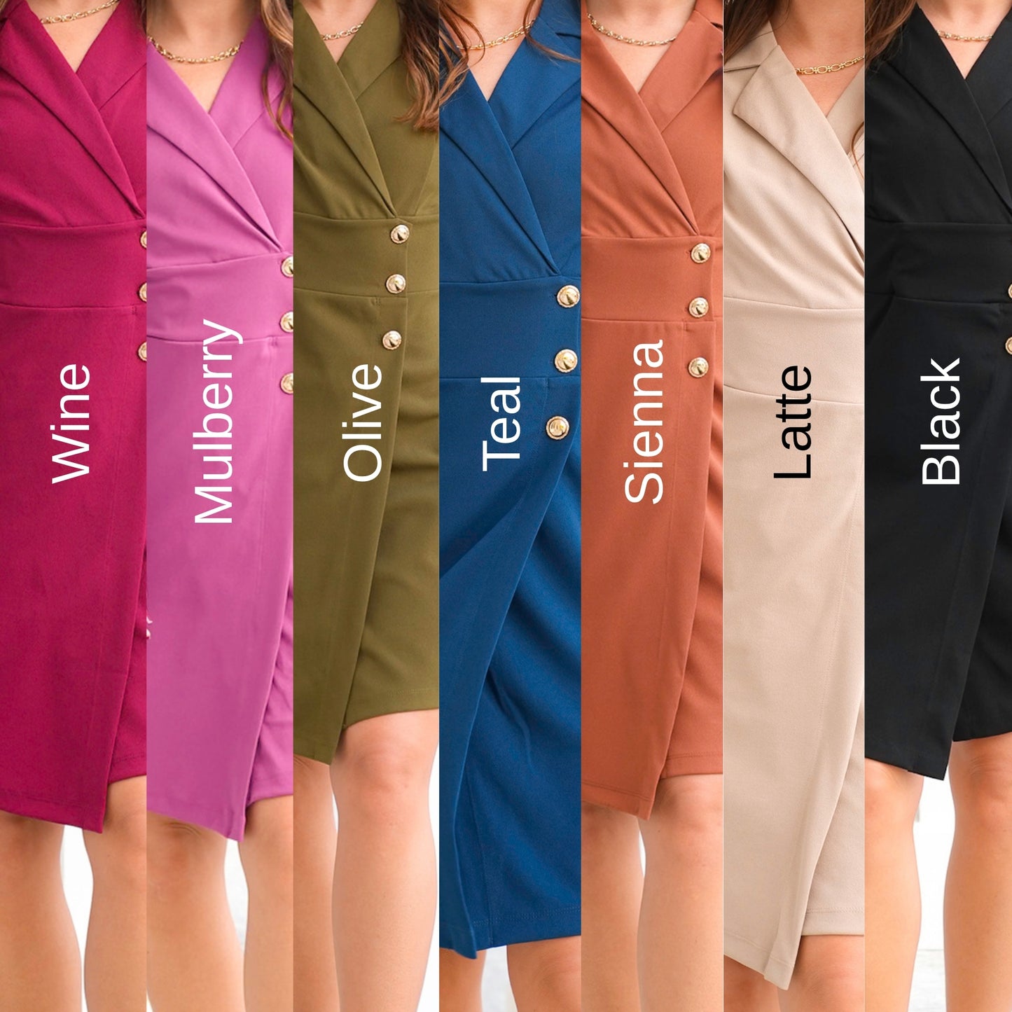 Door Buster! Plus/Reg Long Sleeve Wrap Dress with Buttons