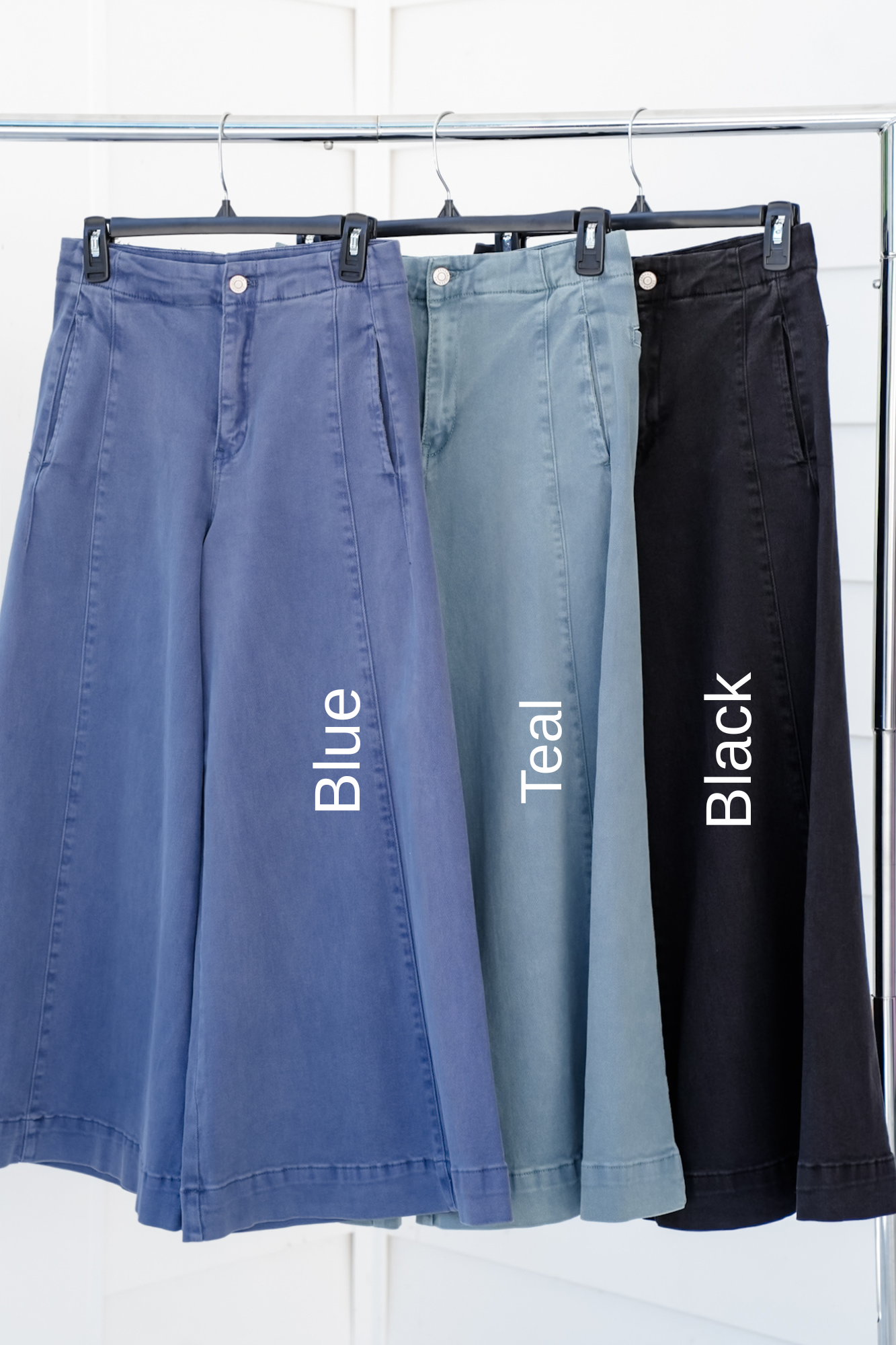 Door Buster! Zenana High Rise Cropped Gaucho Denim Pants