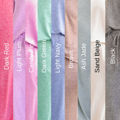 Poppy Day Door Buster! Zenana Hacci Long Sleeve Round Neck Tee & Joggers Set