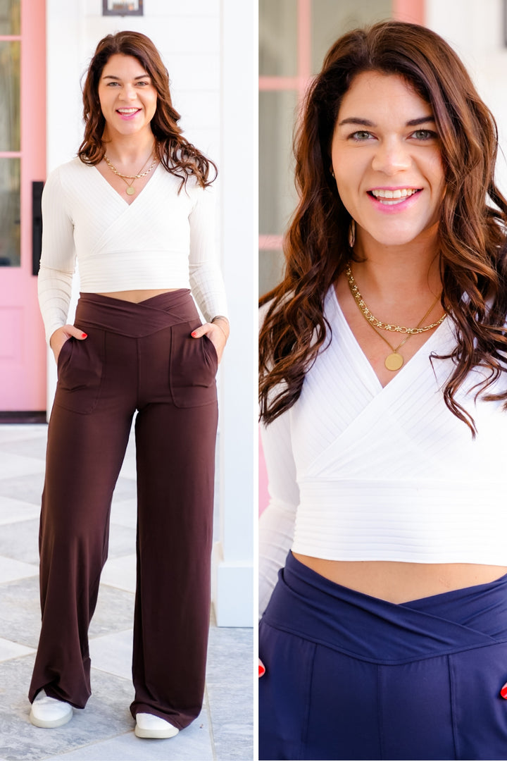 Poppy Day Door Buster! Zenana Ribbed Surplus Waist Band Long Sleeve Top