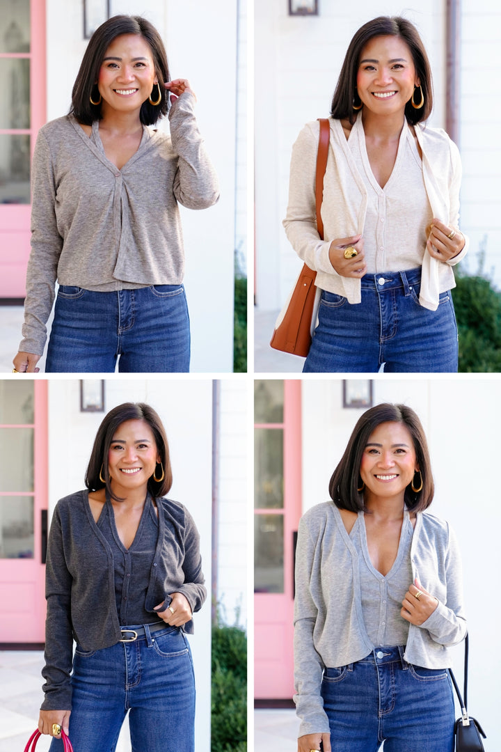 Long Sleeve Layered Cardigan Top
