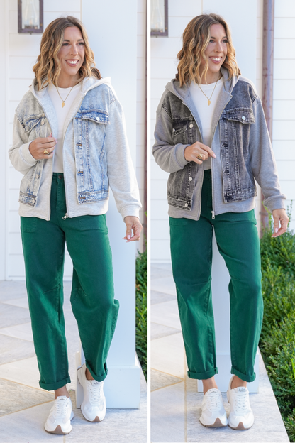 Long Sleeve Layered Hooded Jacket