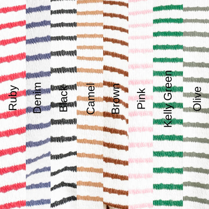 Door Buster! Plus/Reg Zenana Stripe Jacquard Round-Neck Box Tee