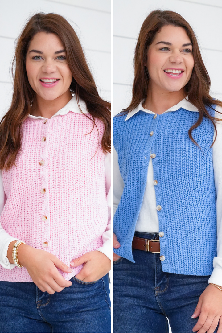 Knit Button Down Sweater Vest