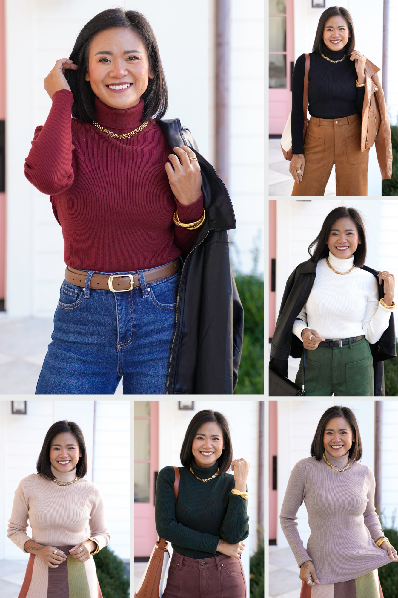 Ribbed Long Sleeve Turtleneck Sweater Top