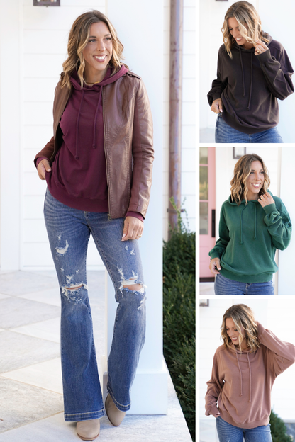 Mineral Wash Long Sleeve Hoodie