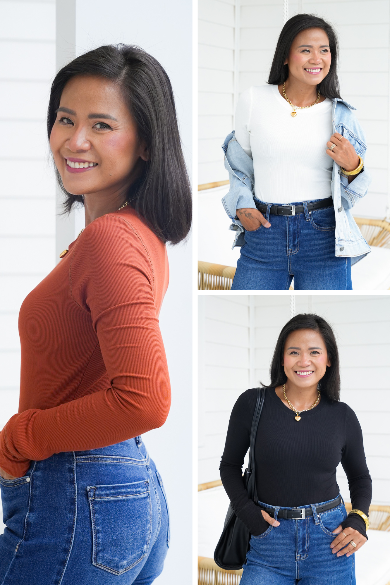 Mini Ribbed Long Sleeve Top with Thumb Hole Detail