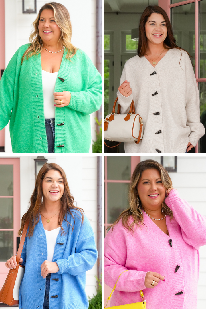 Long Sleeve Toggle Button Down Cardigan
