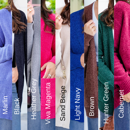 Door Buster! Zenana Melangé Open Front Cardigan