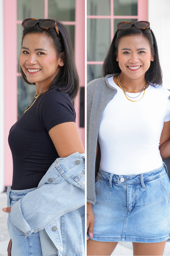 Solid Knit Short Sleeve Bodysuit