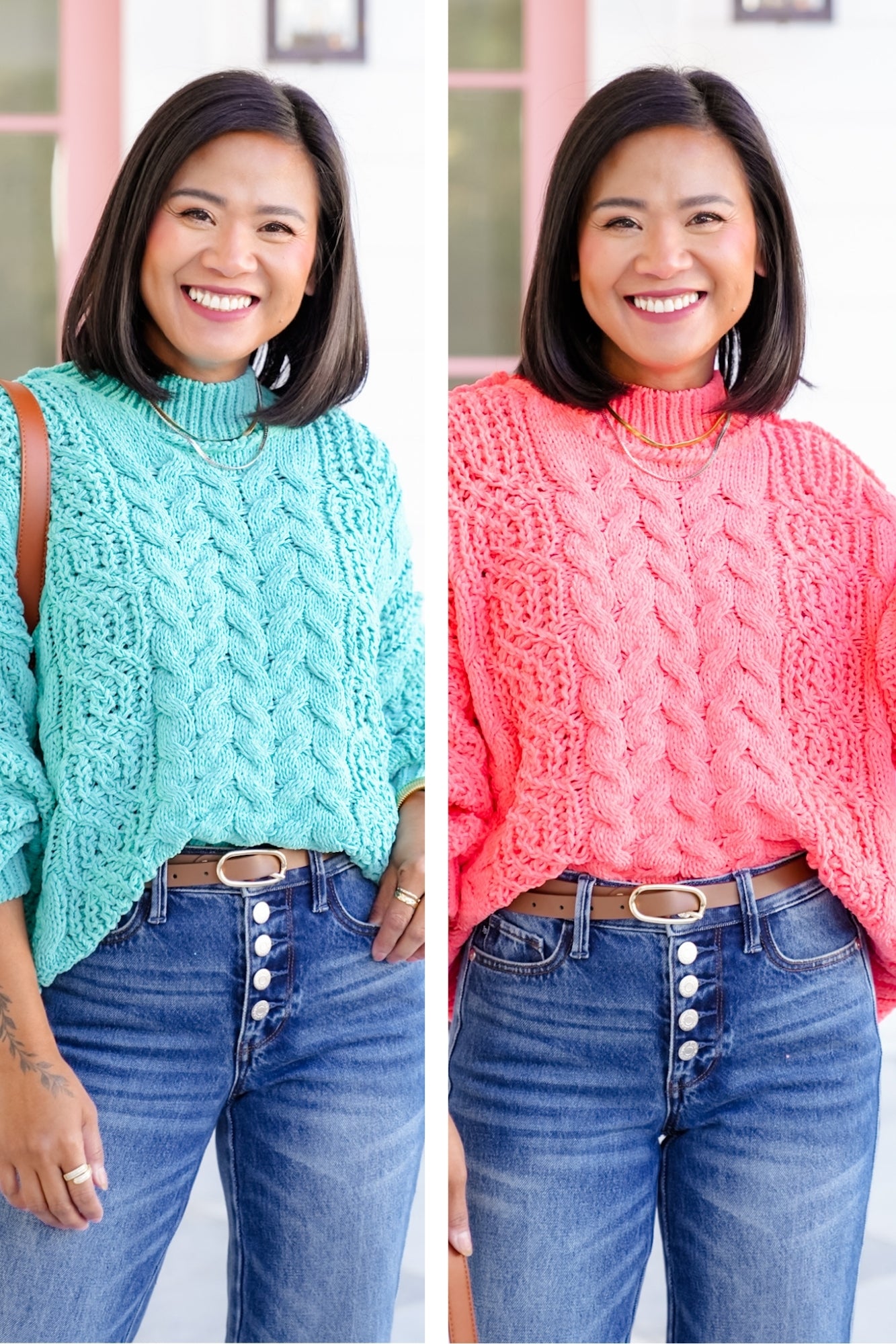 POL Knit Long Sleeve Mock Neck Sweater