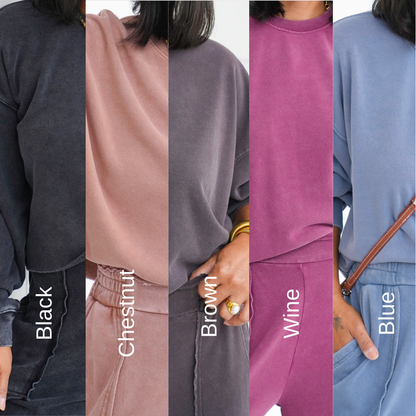 Long Sleeve Crew Neck Cropped Sweatshirt