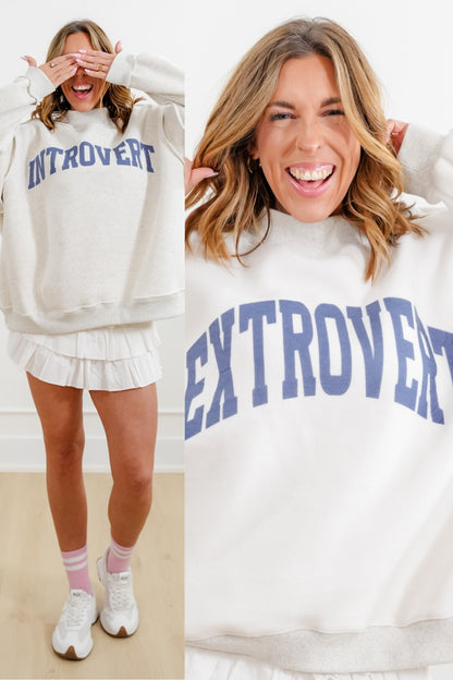Long Sleeve Reversible "Introvert/Extrovert" Graphic Sweatshirt