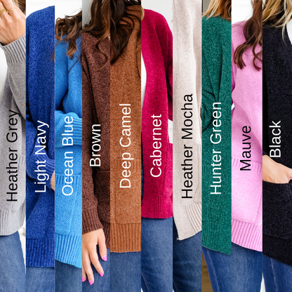 Door Buster! Zenana Melange Open Front Sweater Cardigan