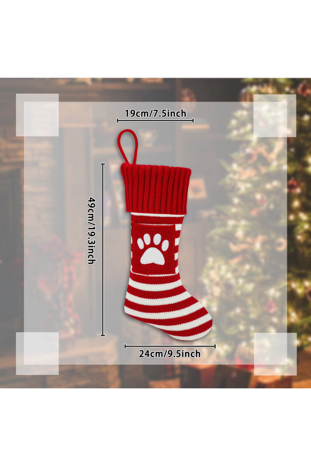 Adorable Paws & Claus Stocking