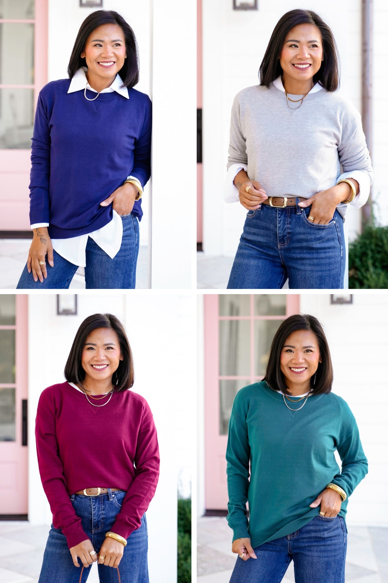 Solid Long Sleeve Pullover Sweater