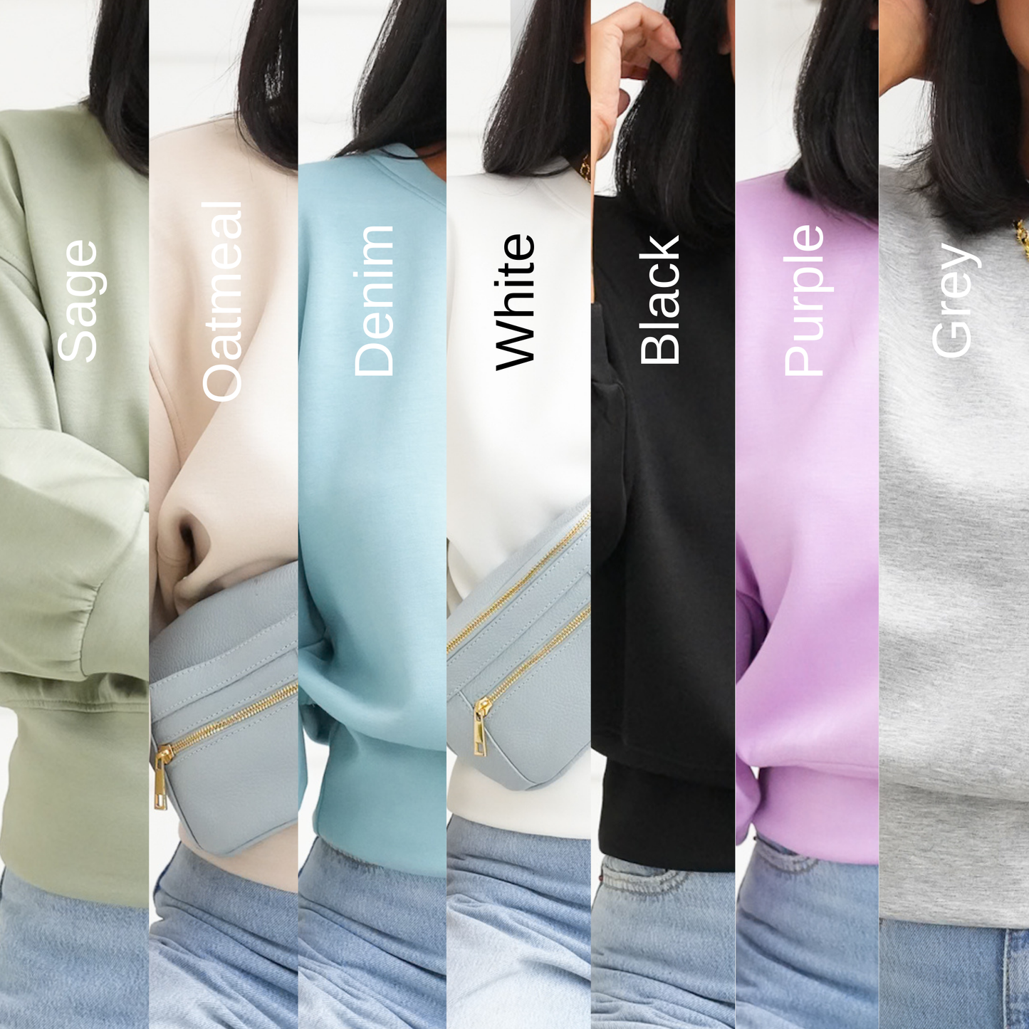 Door Buster! Solid 3/4 Sleeve Cropped Sweatshirt