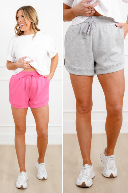 Scuba High Waist Shorts with Side Pockets