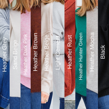 Door Buster! Zenana Melange Hi Low Hem Pocket Sweater