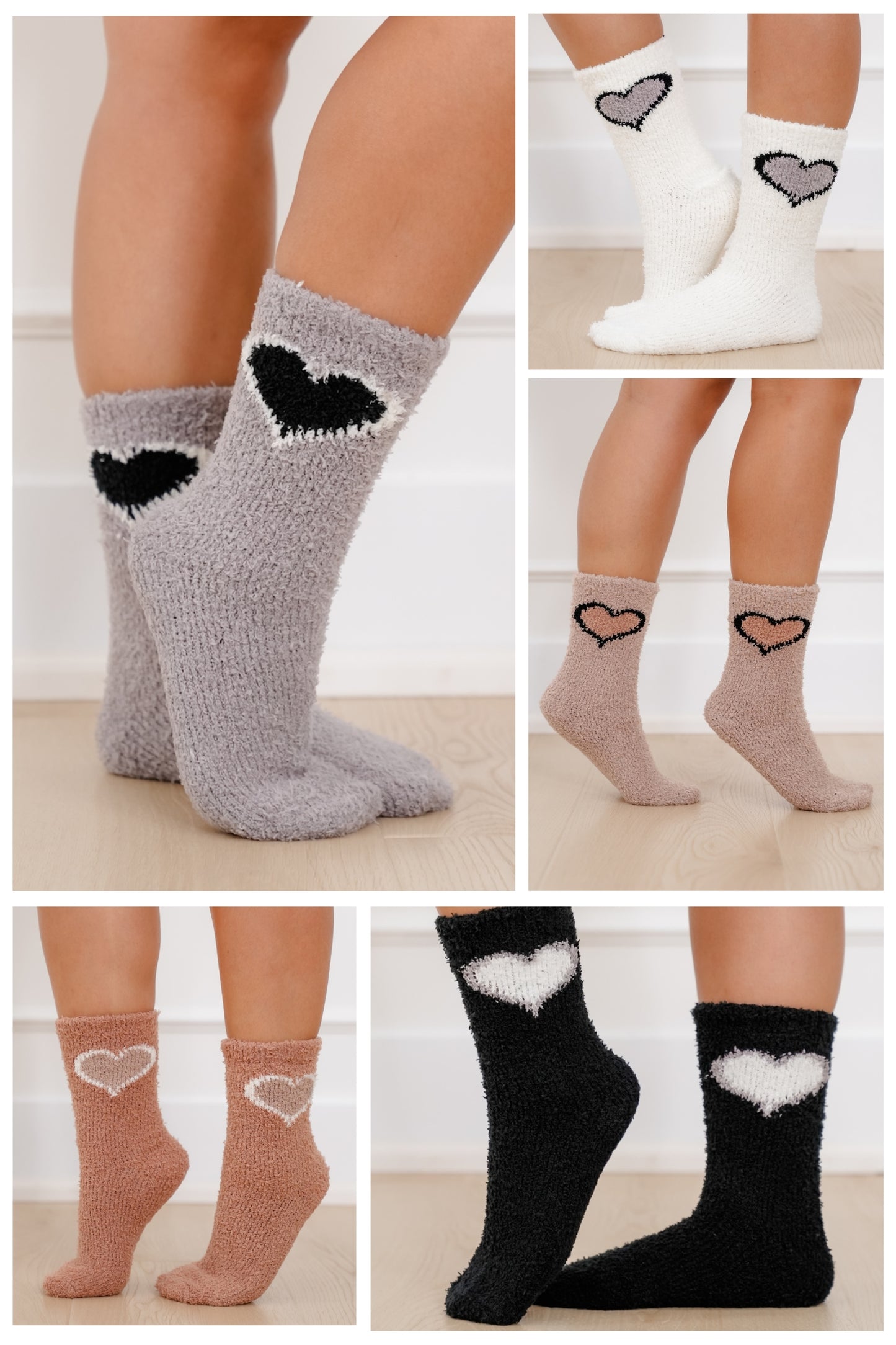 Fluffy Love Crew Sock Set Of 5