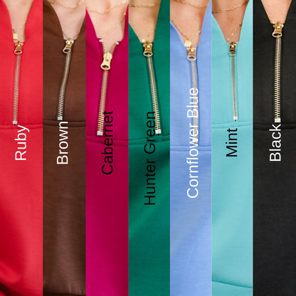 Door Buster! Zenana Scuba Half Zip Pullover