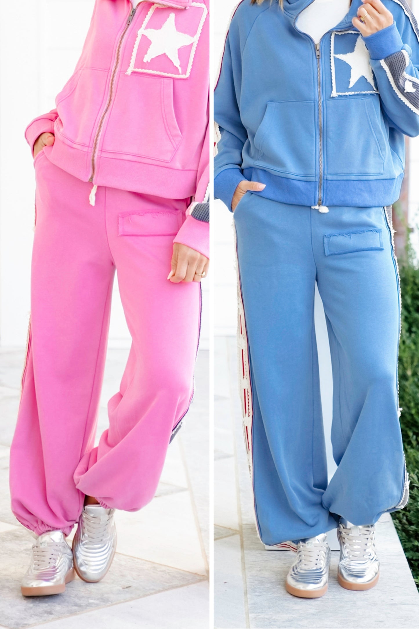 POL Elastic Waist Joggers with Star Print