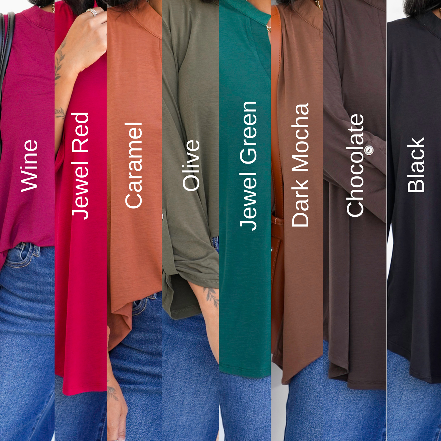 Door Buster! Plus/Reg 3/4 Sleeve Split Neck Tunic Top