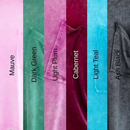 Door Buster! Zenana Washed Ribbed Dolman Sleeve Round Neck Top